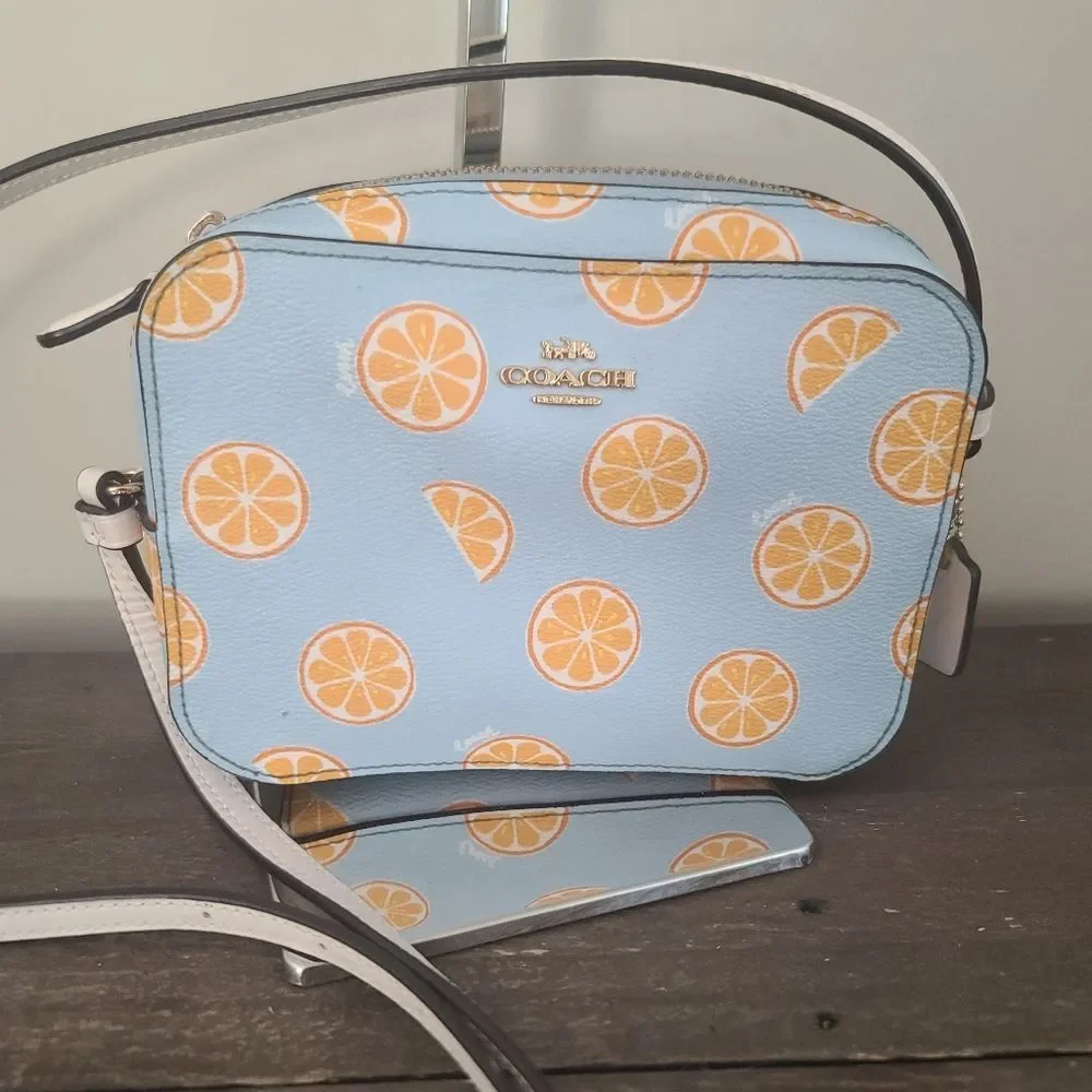 Coach Camera Bag with Orange Slice Print Crossbody C2166 - Picture 4 of 9